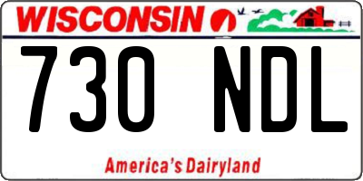 WI license plate 730NDL
