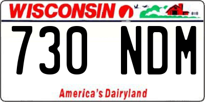 WI license plate 730NDM