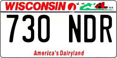 WI license plate 730NDR