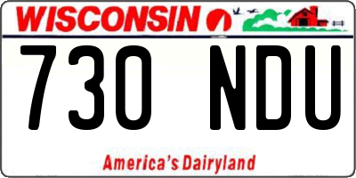 WI license plate 730NDU