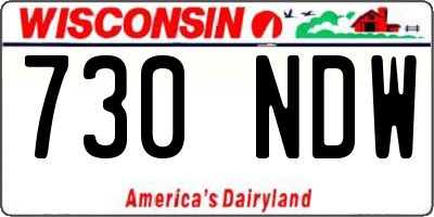 WI license plate 730NDW