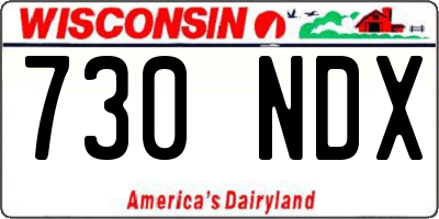 WI license plate 730NDX