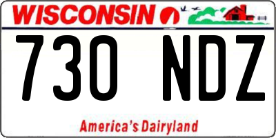 WI license plate 730NDZ