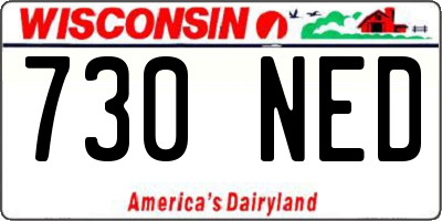 WI license plate 730NED