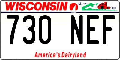 WI license plate 730NEF