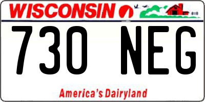 WI license plate 730NEG