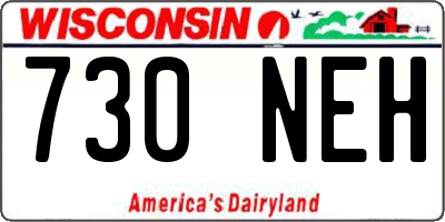 WI license plate 730NEH