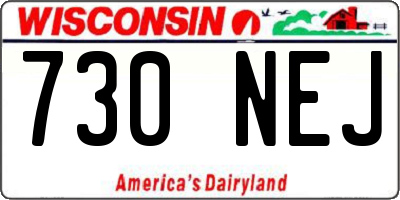 WI license plate 730NEJ
