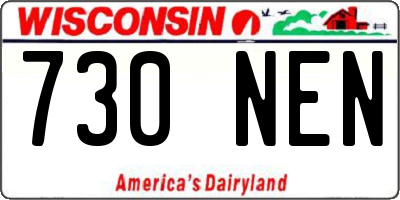 WI license plate 730NEN