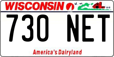 WI license plate 730NET
