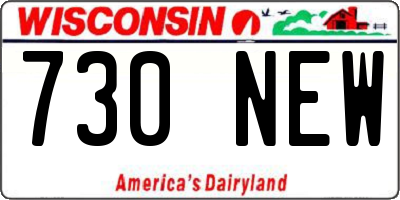 WI license plate 730NEW