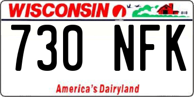 WI license plate 730NFK