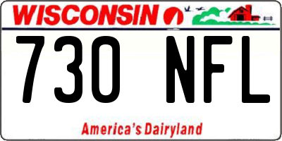 WI license plate 730NFL
