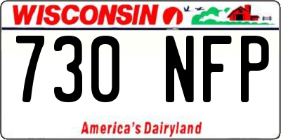 WI license plate 730NFP