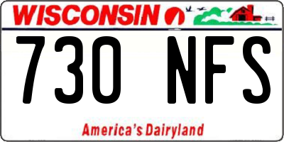 WI license plate 730NFS
