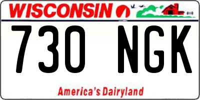 WI license plate 730NGK