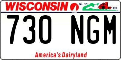 WI license plate 730NGM