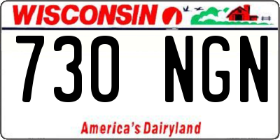 WI license plate 730NGN