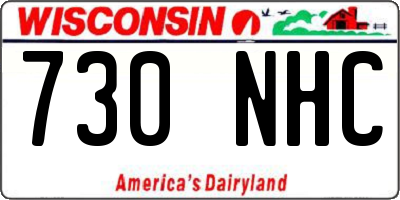 WI license plate 730NHC