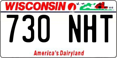 WI license plate 730NHT