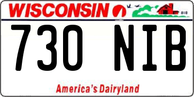 WI license plate 730NIB