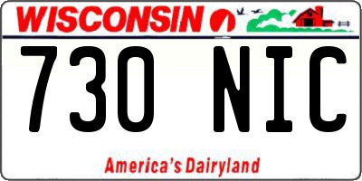 WI license plate 730NIC