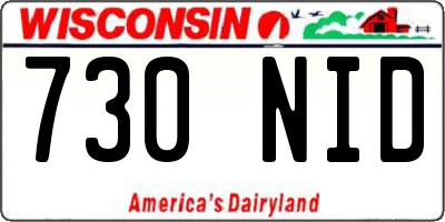 WI license plate 730NID