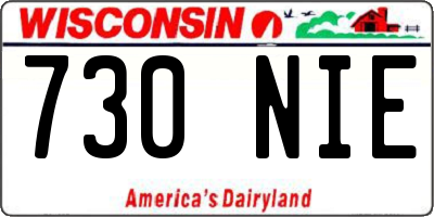 WI license plate 730NIE