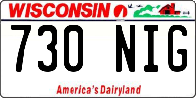 WI license plate 730NIG