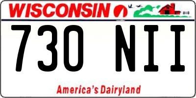 WI license plate 730NII