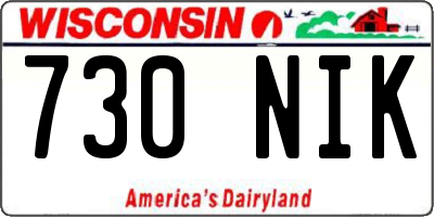 WI license plate 730NIK