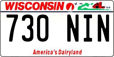 WI license plate 730NIN