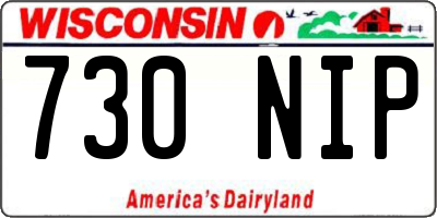 WI license plate 730NIP