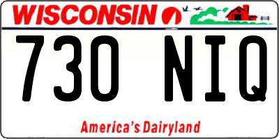 WI license plate 730NIQ