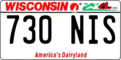 WI license plate 730NIS