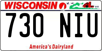 WI license plate 730NIU