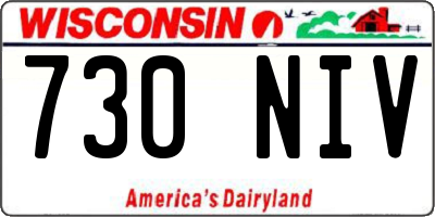 WI license plate 730NIV