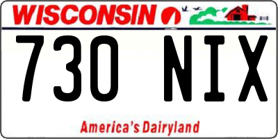 WI license plate 730NIX