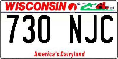 WI license plate 730NJC