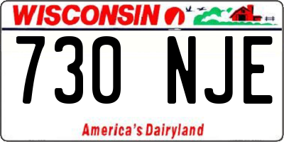WI license plate 730NJE