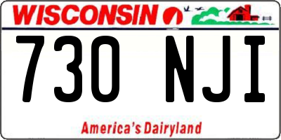 WI license plate 730NJI