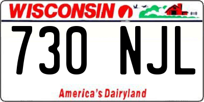 WI license plate 730NJL
