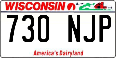WI license plate 730NJP