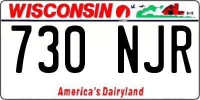 WI license plate 730NJR