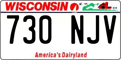 WI license plate 730NJV