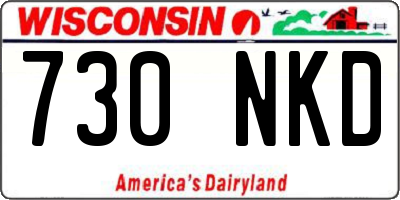 WI license plate 730NKD