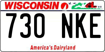 WI license plate 730NKE