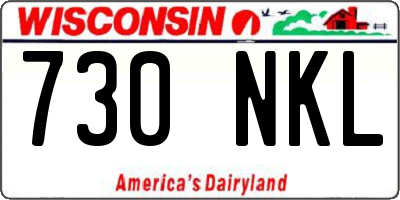 WI license plate 730NKL