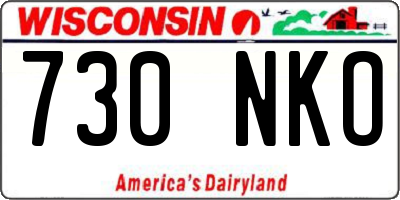 WI license plate 730NKO