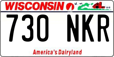 WI license plate 730NKR